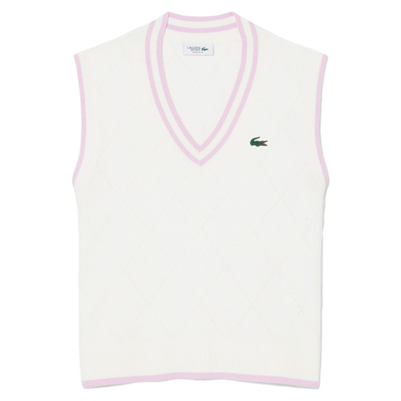 Pull sans manches Golf stretch Blanc Rose Femme