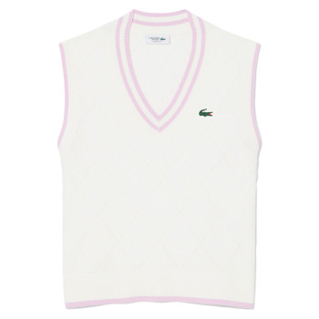 Pull sans manches Golf stretch Blanc Rose Femme