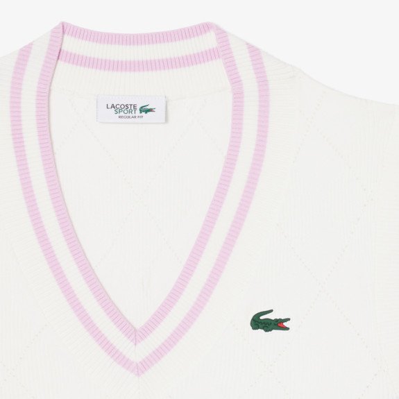 Pull sans manches Golf stretch Blanc Rose Femme