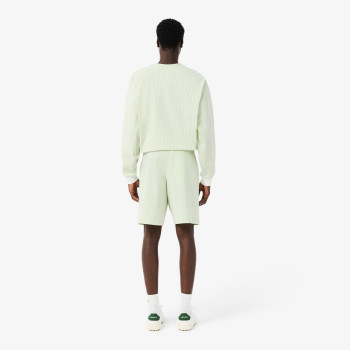 Bermuda Golf relaxed fit Ultra Dry rayé Vert Blanc Homme
