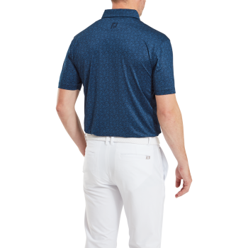Polo imprimé floral Bleu Homme