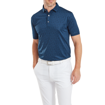 Polo imprimé floral Bleu Homme