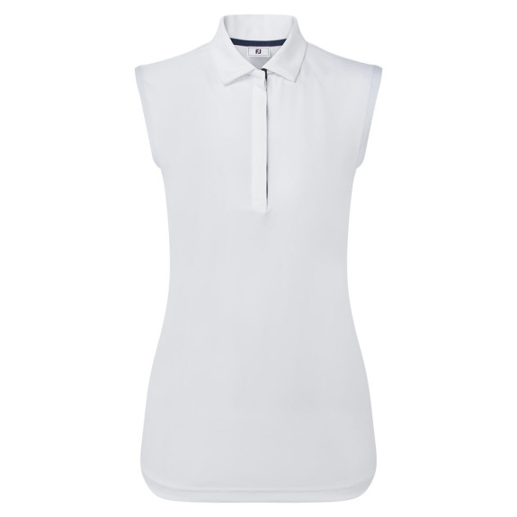 Polo sans manches Lisle Blanc Femme