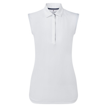 Polo sans manches Lisle Blanc Femme