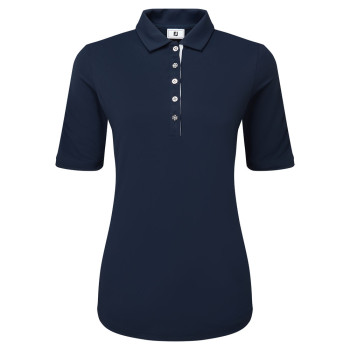 Polo 1/2 manches Lisle Marine Femme