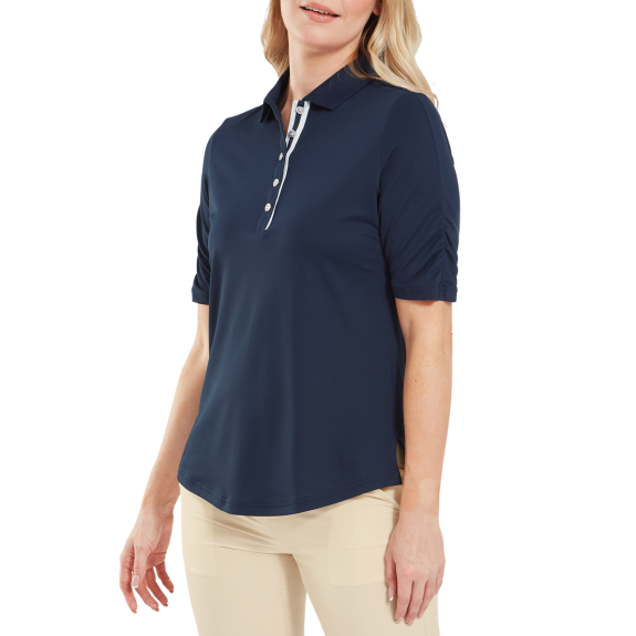 Polo 1/2 manches Lisle Marine Femme