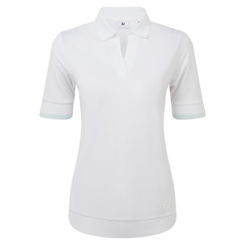 Polo texturé Blanc Femme