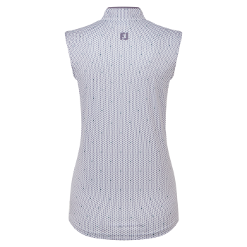 Polo sans manches zippé Marine Blanc Femme