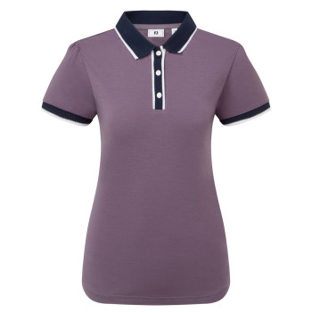 Polo manches courtes Violet fumé Femme