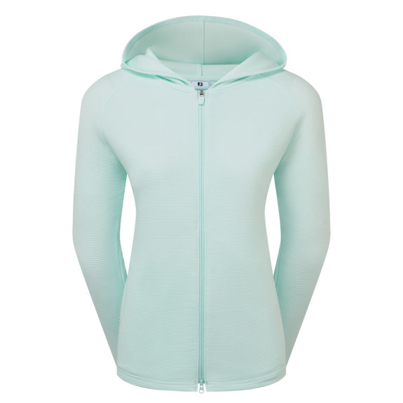 Hoodie Ottoman Ful Zip Bleu Glacier Femme