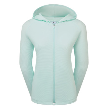 Hoodie Ottoman Ful Zip Bleu Glacier Femme