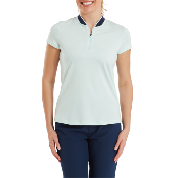 Polo Blade Zippé Bleu Glacier Femme