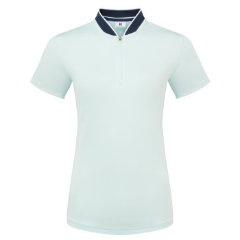 Polo Blade Zippé Bleu Glacier Femme