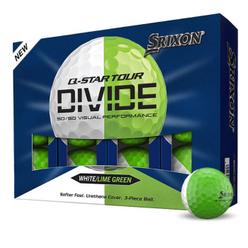 12 Balles de golf Q-Star Tour Divide White Lime Green