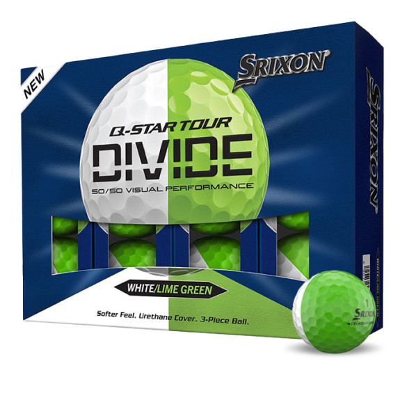 12 Balles de golf Q-Star Tour Divide White Lime...