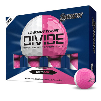 12 Balles de golf Q-Star Tour Divide White Pink