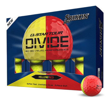 12 Balles de golf Q-Star Tour Divide Yellow Red
