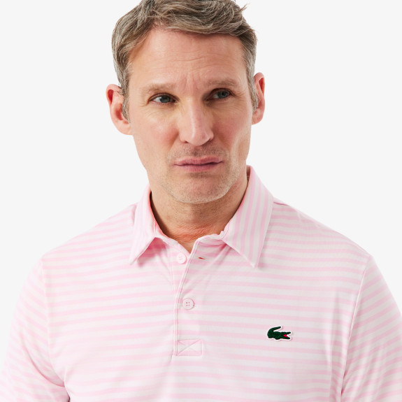 Polo regular fit Ultra Dry rayé Rose pale Homme