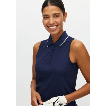Polo sans manches Miriam Navy Femme