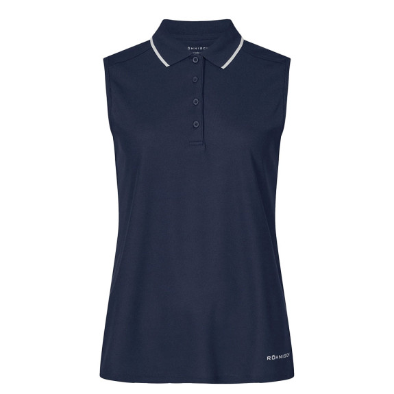 Polo sans manches Miriam Navy Femme