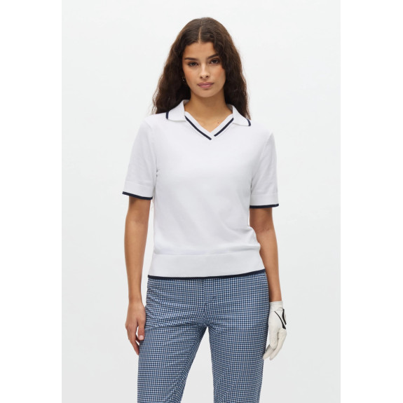 Polo Swing Knitted White Navy Femme
