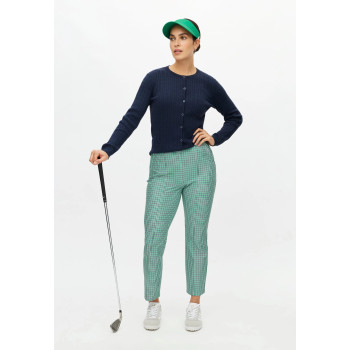 Pantalon Clubhouse Highwater Minicheck Green Femme