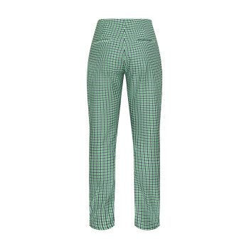 Pantalon Clubhouse Highwater Minicheck Green Femme