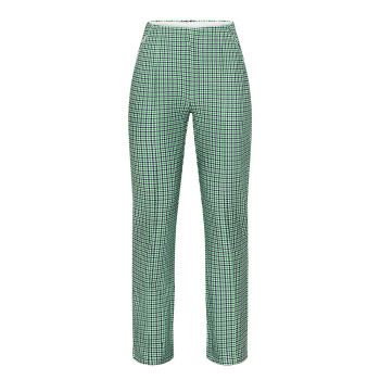 Pantalon Clubhouse Highwater Minicheck Green Femme