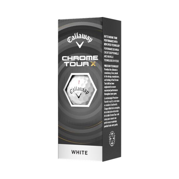 12 Balles de golf Chrome Tour X White