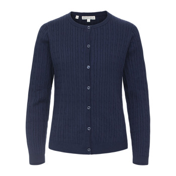 Cardigan Classic Luxurious Cotton Navy Femme