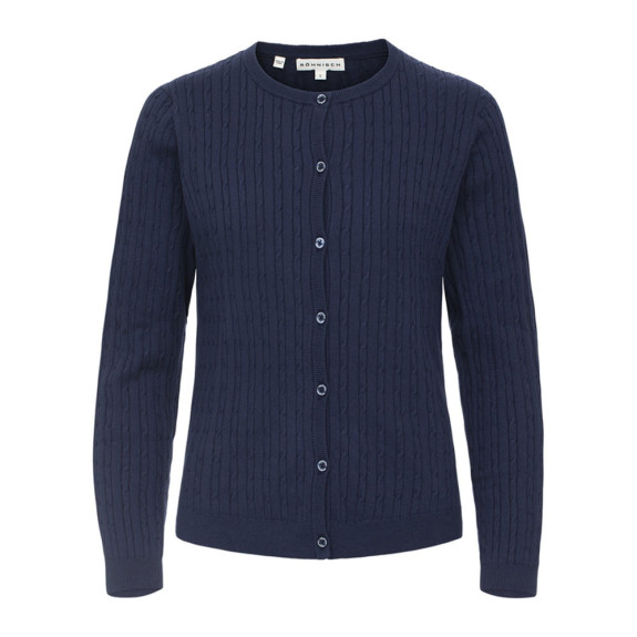 Cardigan Classic Luxurious Cotton Navy Femme