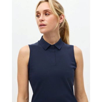 Polo sans manches Fluid Tech Navy Femme