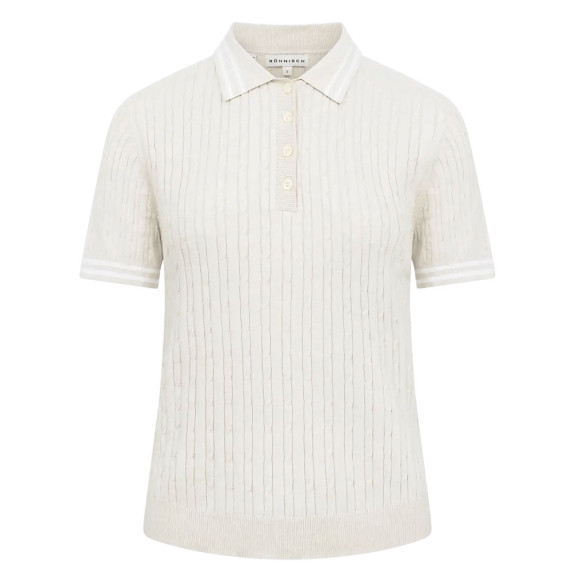 Polo Classic cable Oatmeal Femme
