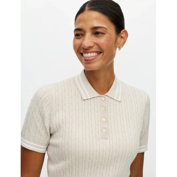 Polo Classic cable Oatmeal Femme
