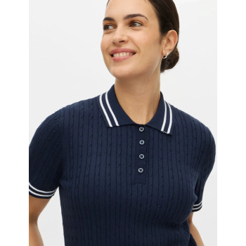 Polo Classic Cable Navy Femme 2