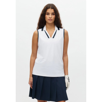 Polo sans manches Essential White Navy Femme 2