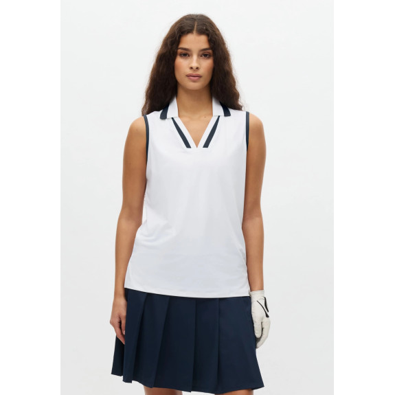 Polo sans manches Essential White Navy Femme