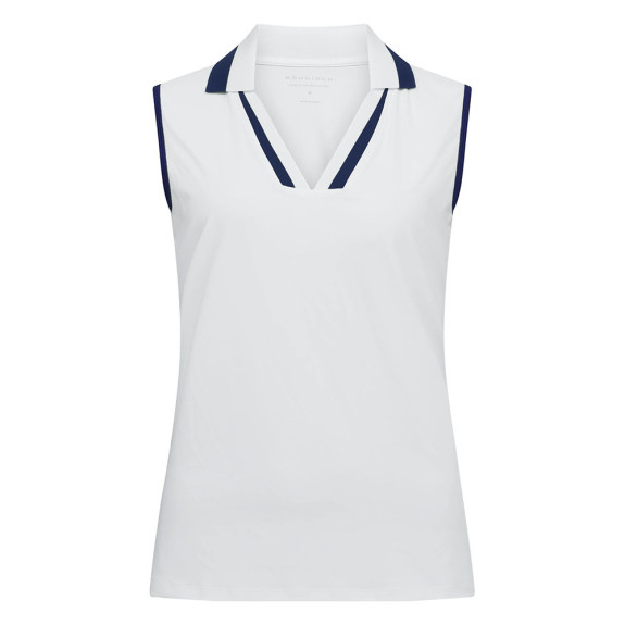 Polo sans manches Essential White Navy Femme