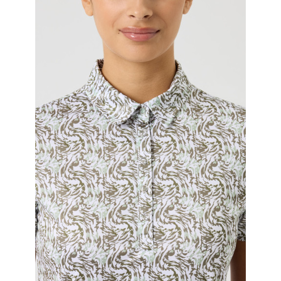 Polo Dull Printed Abstract Swirl Femme