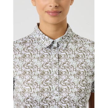Polo manches longues Dull Printed Abstract Swirl Femme