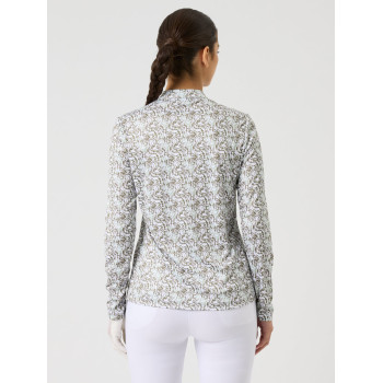 Polo manches longues Dull Printed Abstract Swirl Femme