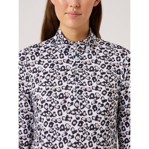 Pull 1/4 Zip Sheermotion Leo Contrast Femme