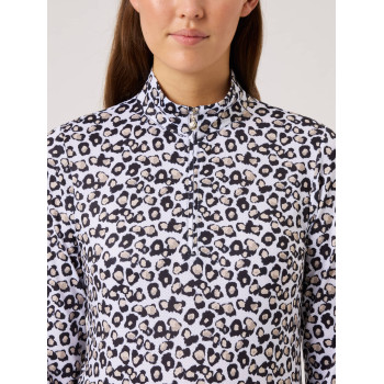 Pull 1/4 Zip Sheermotion Leo Contrast Femme