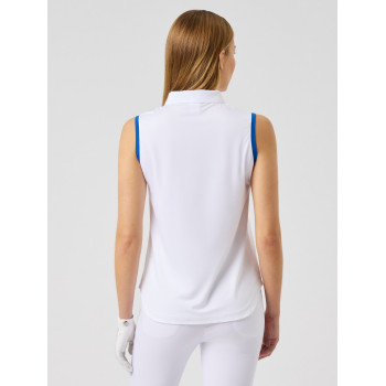 Polo sans manches 1/4 Zip Argyle Mid Blue Femme 2