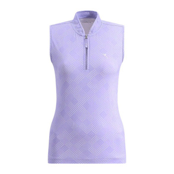 Polo 1/4 Zip Antigua Lilac Microprint Femme