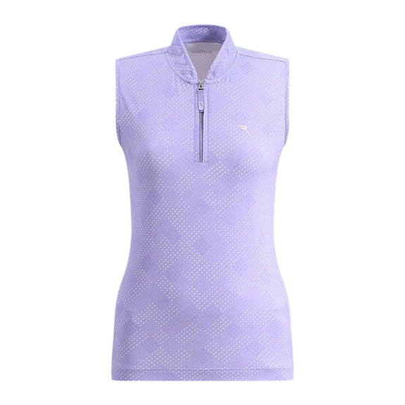 Polo 1/4 Zip Antigua Lilac Microprint Femme