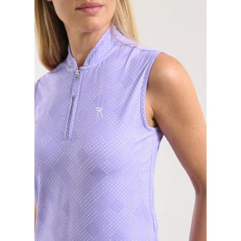 Polo 1/4 Zip Antigua Lilac Microprint Femme 2
