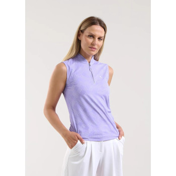 Polo 1/4 Zip Antigua Lilac Microprint Femme