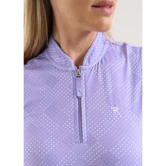 Polo 1/4 Zip Antigua Lilac Microprint Femme