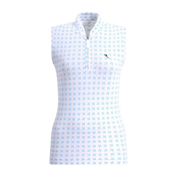 Polo 1/4 Zip Antigua Azure Femme